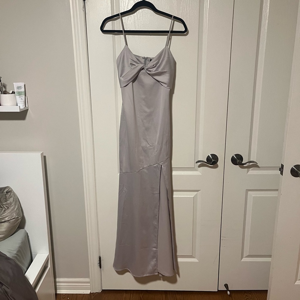 Silvery champagne satin dress Dynamite RSVP